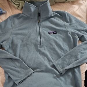 Patagonia Womens Light Blue Half-Zip Fleece Pullover